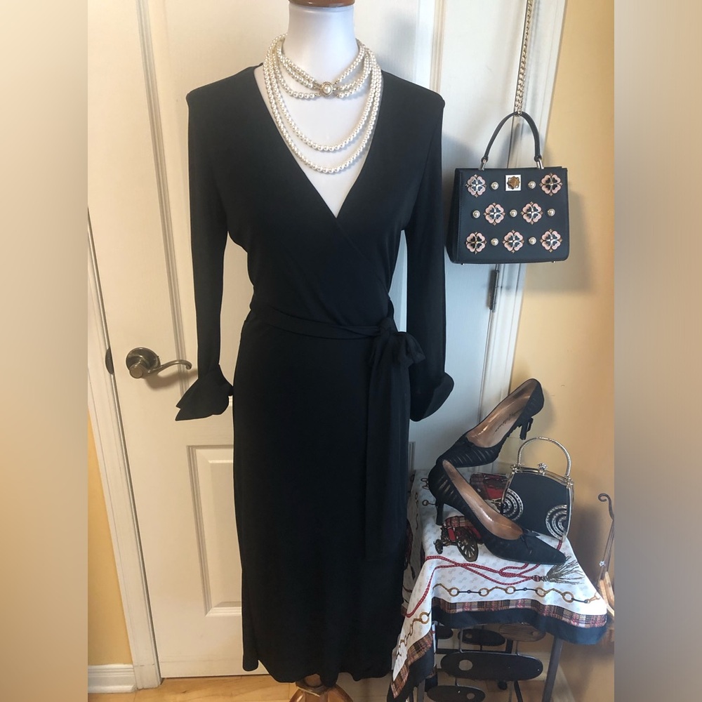 Diane Von Furstenberg DVF iconic Julian black Wrap Dress